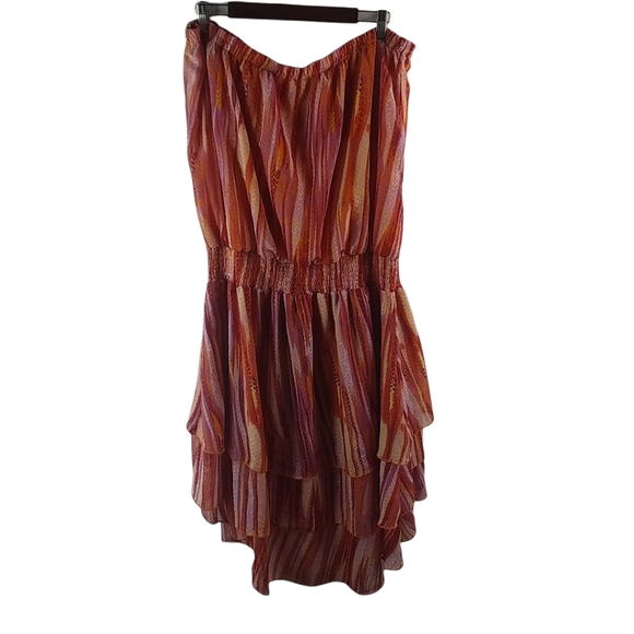 Erika Brooke 24 Pink Orange Strapless Dress Plus - Picture 5 of 6